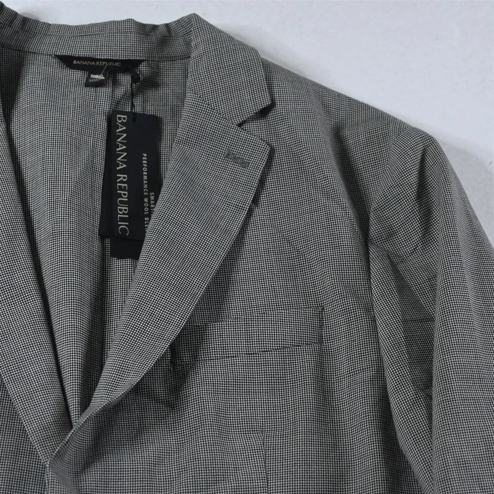 NEW Banana Republic 42R‎ Gray Smart Weight Unstructured Mens Blazer Sport Coat